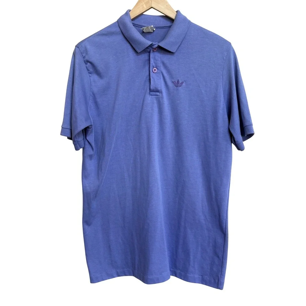 Vintage Adidas Trefoil Polo Shirt Purple Supima Cotton Mens XL M14W-BP